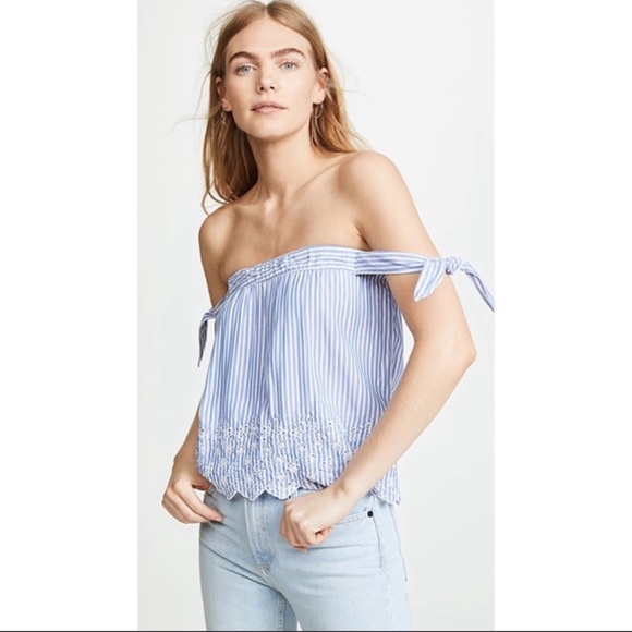 HOST PICK 🎉💖 Cupcakes and Cashmere Stripe Off the Shoulder Top - Picture 1 of 5